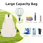 YEEGO DIRECT Tennis Bags for Women, Tennis Backpack Pickleball Racket Bags,Waterproof Sling Bag,Suitable for Pickleball Tennis Badminton, Gifts for Women Men with Key Chain (Beige)
