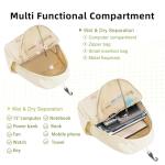 YEEGO DIRECT Tennis Bags for Women, Tennis Backpack Pickleball Racket Bags,Waterproof Sling Bag,Suitable for Pickleball Tennis Badminton, Gifts for Women Men with Key Chain (Beige)