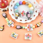 WOZADU 12 PCS Pickleball Theme Silicone Focal Beads for Pens, Beads Bulk for Keychain Bracelet Necklace Making, Handmade Crafts Supplies