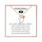 Pickleball Gifts for Women Sport Lovers Teams, Pickleball Necklace with Initial Letter, Personalized Pickleball Jewelry for Women (Gold-I)