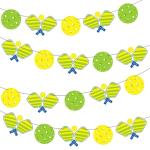 Pickleball Party Banners Cute Pickleball Party Birthday Decorations 4pcs Pickleball Themed Banner Decorations for Pickleball Theme Party Sport Baby Shower Supplies
