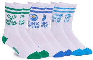 SOCKTOWN Performance Pickleball Crew Socks Mens 3 Pack Great Gift One Size - Perfect Pickleball Gift
