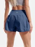 CADMUS 2 in 1 Women's Workout Shorts Athletic Gym Running Shorts for Women Phone Pockets,Black & Navy Blue & Pink, Medium