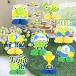 Cheereveal 8 Pieces Pickleball Honeycomb Centerpieces, Just One More Game/Life is Short Play/Just Dink It Table Toppers, Pickball Birthday or Retirement Party Decoration Supplies