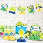 Cheereveal 8 Pieces Pickleball Honeycomb Centerpieces, Just One More Game/Life is Short Play/Just Dink It Table Toppers, Pickball Birthday or Retirement Party Decoration Supplies