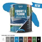 DYCO Court & Floor Anti-Slip Coating - Slip-Resistant Pavement, Cement & Concrete Paint for Pickleball, Tennis & Basketball Courts, Exceeds ADA Standards for Safety Areas (Capri Blue, 1 Gallon)