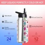 TWBDMKC 32 oz Pickleball Insulated Water Bottle with Straw - Pickleball Gym Hiking Sports Coffee Mug | Perfect Pickleball Gifts for Women, Pickleball Decor Accessories