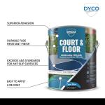DYCO Court & Floor Anti-Slip Coating - Slip-Resistant Pavement, Cement & Concrete Paint for Pickleball, Tennis & Basketball Courts, Exceeds ADA Standards for Safety Areas (Capri Blue, 1 Gallon)