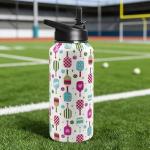 TWBDMKC 32 oz Pickleball Insulated Water Bottle with Straw - Pickleball Gym Hiking Sports Coffee Mug | Perfect Pickleball Gifts for Women, Pickleball Decor Accessories