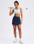 SANTINY Skorts for Women with Pockets High Waisted A Line Golf Skirts Athletic Tennis Skirt for Casual Pickleball (Navy_XS)