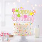 Pickleball Birthday Party Cake Topper Gold and Pink Glitter Happy Birthday Cake Topper for Girls Pickleball Theme Birthday Party Decorations for Pickleball Player Birthday Party Baby Shower Supplies