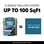 DYCO Court & Floor Anti-Slip Coating - Slip-Resistant Pavement, Cement & Concrete Paint for Pickleball, Tennis & Basketball Courts, Exceeds ADA Standards for Safety Areas (Capri Blue, 1 Gallon)