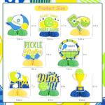 Cheereveal 8 Pieces Pickleball Honeycomb Centerpieces, Just One More Game/Life is Short Play/Just Dink It Table Toppers, Pickball Birthday or Retirement Party Decoration Supplies