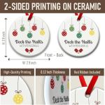 SOL VIBES Pickleball Ornament for Christmas Tree Decor, Xmas Hanging Ornaments, Deck The Halls Gifts for Pickleball Lover and Sport Lovers