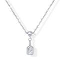PAVOI Rhodium Plated Cute Cubic Zirconia Pendant Necklaces with Charms Set, Hypoallergenic Adjustable Chain Dainty Gold Charm Necklace for Women, Trendy Sports Pickleball Paddle Pendant Gift