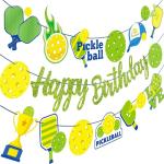 Pickleball Birthday Party Decorations Green Pickleball Happy Birthday Banners for Fantasy Pickleball Theme Party Baby Shower Supplies