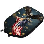 TREGAUSI American Flag Pickleballs Paddle Cover American Flag Padded Pickleballs Paddle Cover Personalized Diving Fabric Cover Paddle Case Rackets Cover, Fits Most Paddle, 8.26 x 11.61 inch