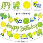 Pickleball Birthday Party Decorations Green Pickleball Happy Birthday Banners for Fantasy Pickleball Theme Party Baby Shower Supplies