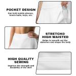 Xuxugorta Tropical Flowers Plants Tennis Skirts for Women High Waisted Golf Skirt with Shorts Pockets Athletic Pickleball Mini Skort