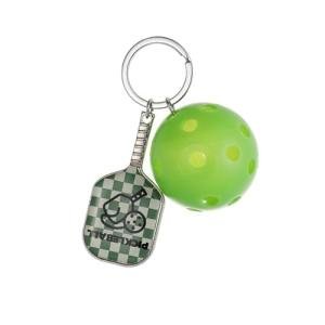 Qomamount Pickleball Keychain,Mini Paddle and Pickleball Design Pickle Ornament,Gifts for Pickleball Lovers(Green)