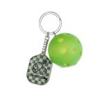 Qomamount Pickleball Keychain,Mini Paddle and Pickleball Design Pickle Ornament,Gifts for Pickleball Lovers(Green)