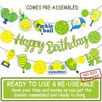 Pickleball Birthday Party Decorations Green Pickleball Happy Birthday Banners for Fantasy Pickleball Theme Party Baby Shower Supplies