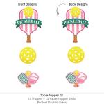Big Dot of Happiness Pink Pickleball - Country Club Party Centerpiece Sticks - Table Toppers - Set of 15