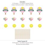 Big Dot of Happiness Pink Pickleball - Country Club Party Centerpiece Sticks - Table Toppers - Set of 15