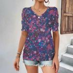 Paint Splatters Shirt Womens Off Shoulder Short Sleeve Casual V Neck Tennis Shirts Soft Tee Going Out Pickleball Shirts Yoga Tee 2XL Purple