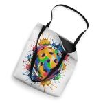 Rainbow Pickleball Ball with Paint Splash Colorful Tote Bag