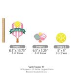Big Dot of Happiness Pink Pickleball - Country Club Party Centerpiece Sticks - Table Toppers - Set of 15