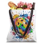 Rainbow Pickleball Ball with Paint Splash Colorful Tote Bag