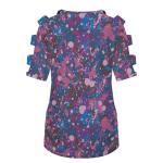 Paint Splatters Shirt Womens Off Shoulder Short Sleeve Casual V Neck Tennis Shirts Soft Tee Going Out Pickleball Shirts Yoga Tee 2XL Purple