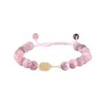 New valley warbler Adjustable Pickleball Bracelet with Crystal Paddle Charm, Pink and Black Beaded Design, Sports Jewelry Gift (Pink)
