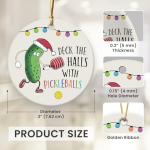 Glow Pickleball Christmas Ornaments - Sport Ornaments, Pickleball Gifts for Women & Men, Ceramic Decor