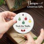 SOL VIBES Pickleball Ornament for Christmas Tree Decor, Xmas Hanging Ornaments, Deck The Halls Gifts for Pickleball Lover and Sport Lovers