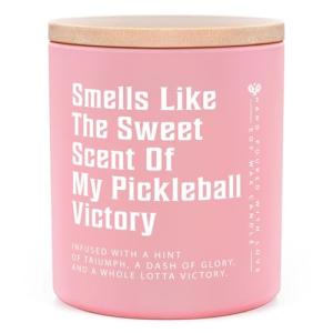 Encoink Pickleball Gifts for Women, Lavender Scented Candle,Cool Gifts for Pickleball Lovers/Girl/Coach/Player/Friend, Funny Pickleball-Themed Gift for Valentine’s Day Birthday, Pink Jar(10oz)