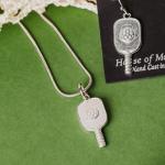 House of Morgan Pewter - Handmade Pickleball Gifts - Pickle Ball Paddle Pendant and Necklace (Pickleball Necklace)