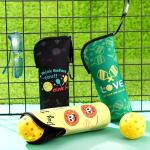 Sunnymove 3 Pcs Pickleball Ball Holder Portable Pickleball Bags Funny Tennis Storage Bags with Hook for Hanging Neoprene Pickle Ball Accessories Gifts for Men Women