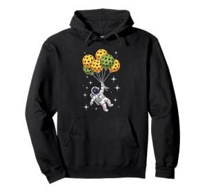 Pickleball Balloon Astronaut Floating Spaceman Space Pullover Hoodie