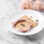 New valley warbler Adjustable Pickleball Bracelet with Crystal Paddle Charm, Pink and Black Beaded Design, Sports Jewelry Gift (Pink)