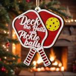 V VIBEPY All Over Printed Pickleball Ornament 2025, Pickleball Christmas Ornaments, Pickleball Gift Acessories Christmas 2 Layers Ornaments for Tree Hanging