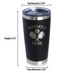 Designated Dinker - Insulated Coffee Tumbler Cup with Sliding Lid - Stainless Steel Insulated Mug - Funny Pickleball Themed Gifts and Decor - Black