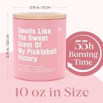 Encoink Pickleball Gifts for Women, Lavender Scented Candle,Cool Gifts for Pickleball Lovers/Girl/Coach/Player/Friend, Funny Pickleball-Themed Gift for Valentine’s Day Birthday, Pink Jar(10oz)