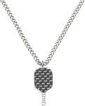 born to rally Men’s Pickleball Necklace – Stainless Steel Pendant with Carbon Fiber Inlay, Sports Jewelry Gift for Pickleball Players & Fans