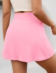 LOMON Womens Tennis Skirt with Pockets Shorts Mini Skort Golf Athletic Skirts High Waisted Stretchy Skorts Casual Pickleball Outfit (Pink, L)