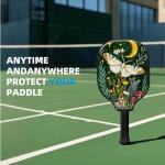 ETLKJVBL for Pickleball Paddle Cover, Moth Mushrooms Plants Moon Neoprene Zippered Sleeve with Shockproof & Waterproof Protection, Stylish Design for Pickleball Accessory