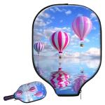Pickleball Paddle Cover, Pickleball Racket Protector, Universal Size 8.6 x 11.4 inches Racket Sleeve, Lightweight Durable Pickleball Case with Zipper, Hot Air Balloon
