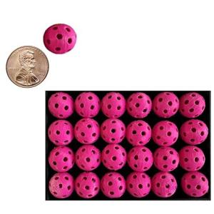 Mini Pickleball Beads Charms Set For Crafting Pickleball Accessories, 24 Small Beads, Size 12mm, Mini Pickleballs, Make DIY Pickleball Earrings, Unique Pickleball Gifts (Hot Pink)