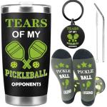CRASHOT Pickleball Gifts for Men, Gifts For Pickleball Lovers, Includes 20 oz Tumbler, Keychain & Sock, Thanksgiving Christmas Birthday Present for Dad Son Friends Team